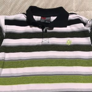 Boys Polo yellow , black , white NWOT M 12-14